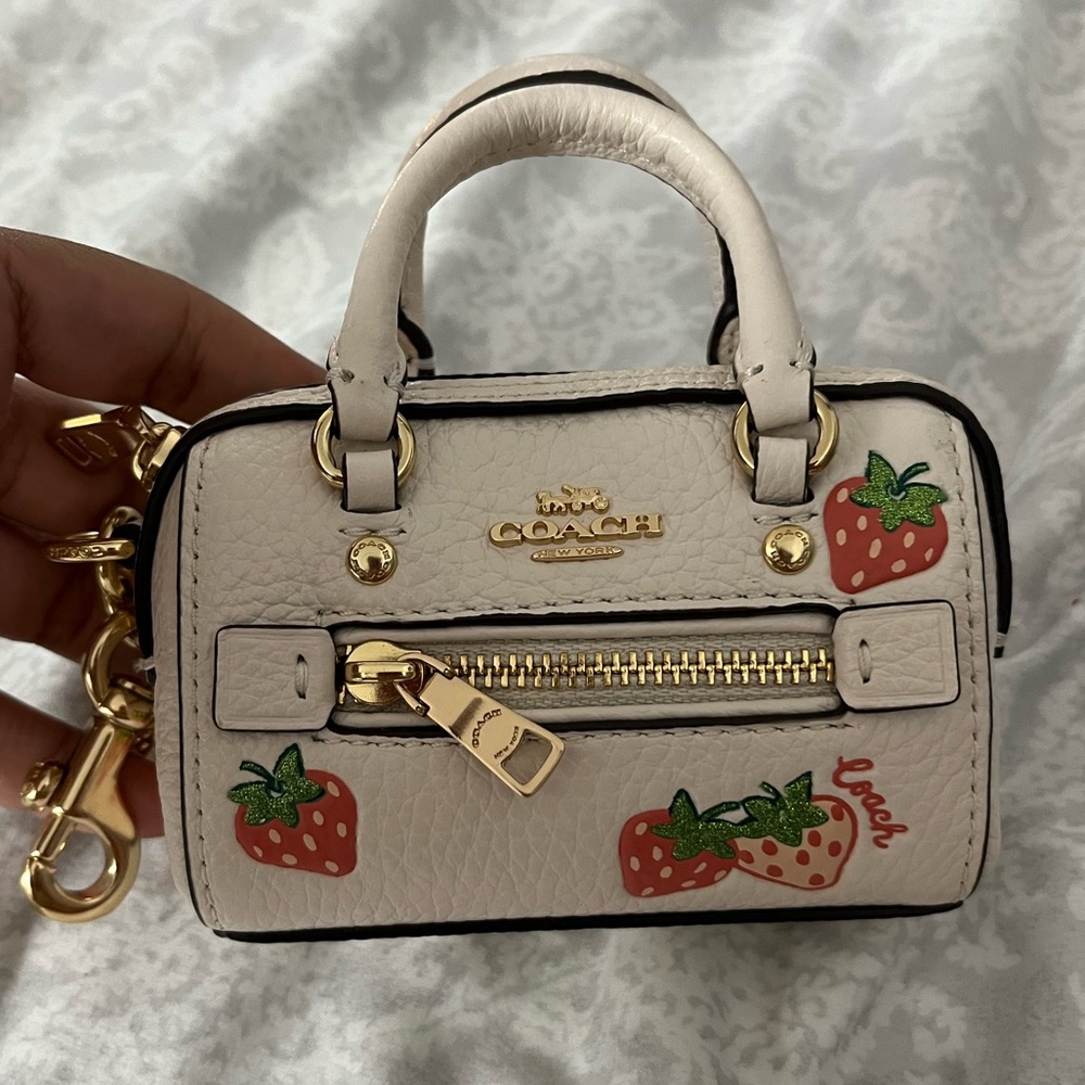 Coach Mini rowan strawberry keychain